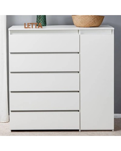 Komod Letta, ağ, LDSP, 120x50x120 sm