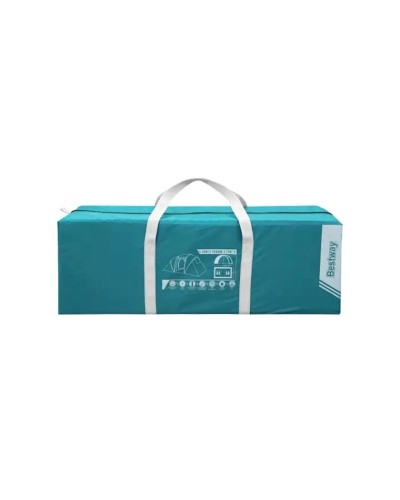 Kempinq çadırı Bestway 68093 Family Ground 4, dördnəfərli, polyester/polietilen, 460x230x185 cm, firuzəyi, 8.909 kq