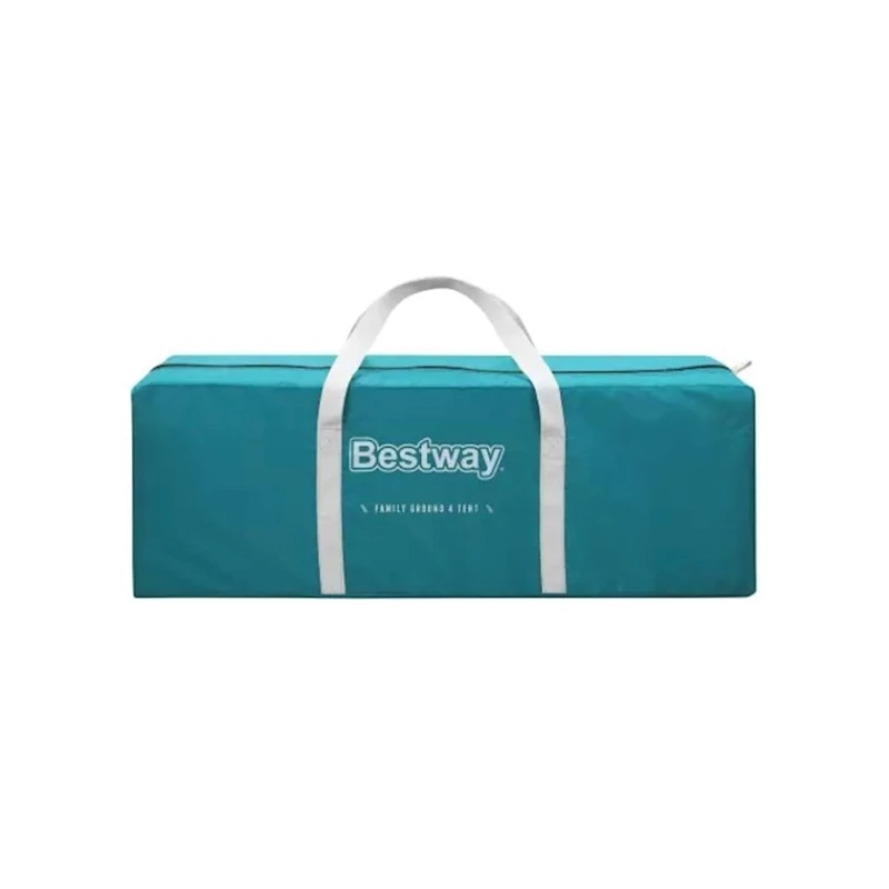 Kempinq çadırı Bestway 68093 Family Ground 4, dördnəfərli, polyester/polietilen, 460x230x185 cm, firuzəyi, 8.909 kq Kempinq çadırı Bestway 68093 Family Ground 4, dördnəfərli, polyester/polietilen, 460x230x185 cm, firuzəyi, 8.909 kq