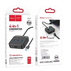 USB хаб Hoco Hoco HB35 Black