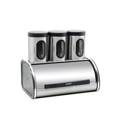 Набор Samset 77XM 4 шт, черный/серебристый, металл, хлебница - 40х26 см, емкость для специй (3 предмета): 15х12 см Набор Samset 77XM 4 шт, черный/серебристый, металл, хлебница - 40х26 см, емкость для специй (3 предмета): 15х12 см