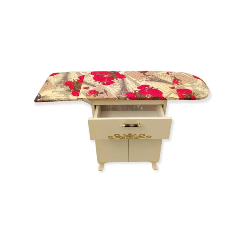 Гладильная доска и комод, кремовый, 122x82x39 см