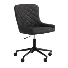 Ofis kreslosu JYSK Pebringe 3670059, parça/polad, boz/qara, 53x79/89x61 sm