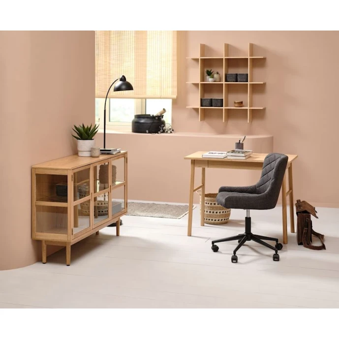 Офисное кресло JYSK Pebringe 3670059, ткань/сталь, серое/черное, 53x79/89x61 см Офисное кресло JYSK Pebringe 3670059, ткань/сталь, серое/черное, 53x79/89x61 см