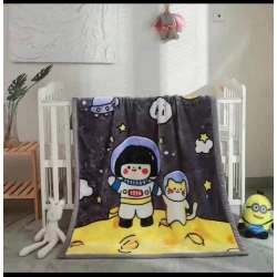 Плед для колыбели Maison Dor UB24, 100х130 см, бамбук, черный/серый