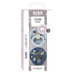 Набор пустышек BIBS x Liberty Colour Camomile Lawn, размер 1, 0-6 месяцев, синий/голубой, 2 шт