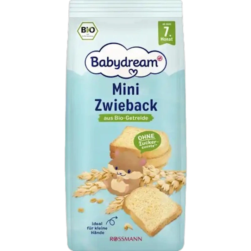 Qəlyanaltı Babydream Mini Zwieback, 7 aydan, 100 q Qəlyanaltı Babydream Mini Zwieback, 7 aydan, 100 q