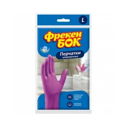 Перчатки хозяйственные Фрекен бок Универсальные суперпрочные размер L, 1 пара, латекс, розовый Перчатки хозяйственные Фрекен бок Универсальные суперпрочные размер L, 1 пара, латекс, розовый