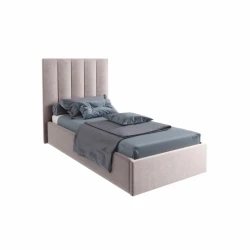 Tək nəfərlik çarpayı Art_tek_yataq(100) 37, laminat/parça, bej, 200x85x100 sm