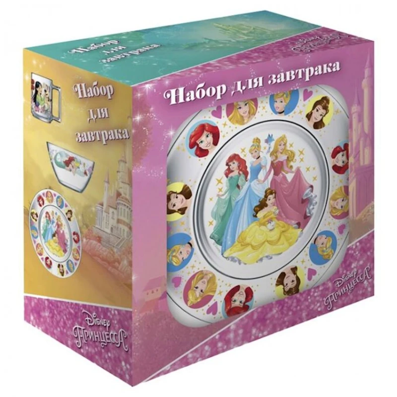 Комплект посуды Осз Disney Принцессы Дисней стекло, 3 предмета Комплект посуды Осз Disney Принцессы Дисней стекло, 3 предмета