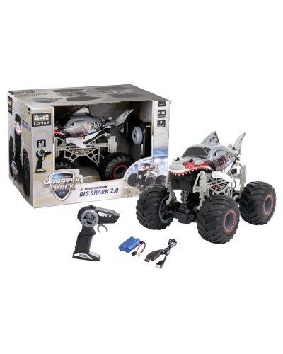 Radio ilə idarə olunan yolsuzluq avtomobili Revell Monster Truck Big Shark 1:16