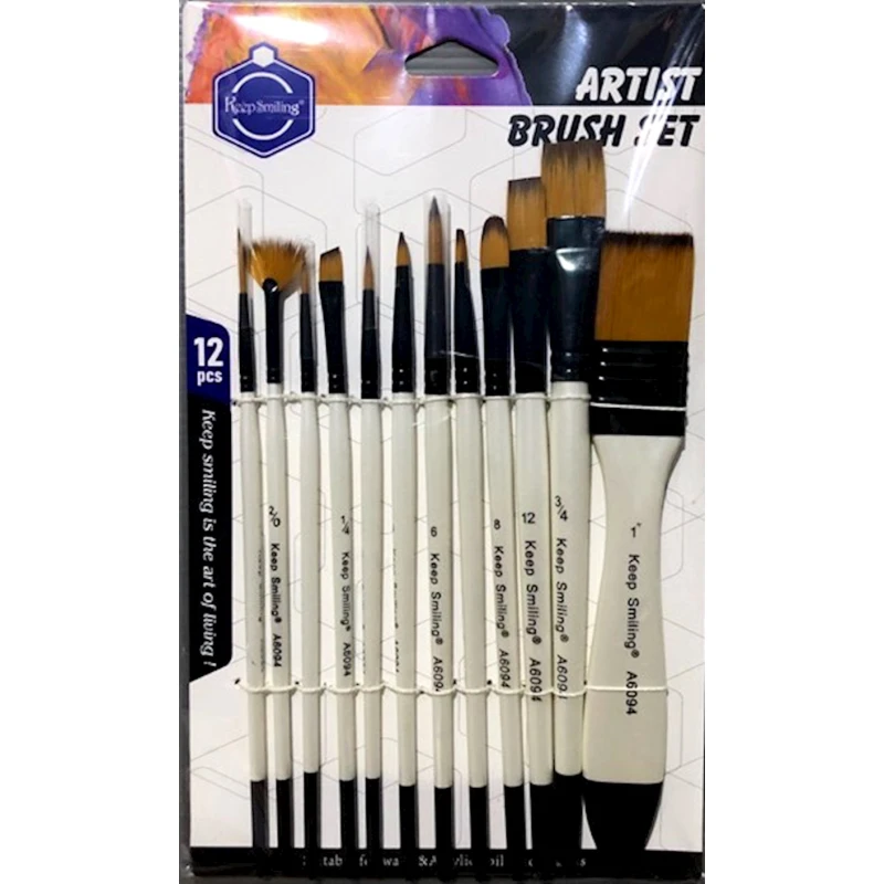 Fırça dəsti Keep Smiling A6094, 12 əd