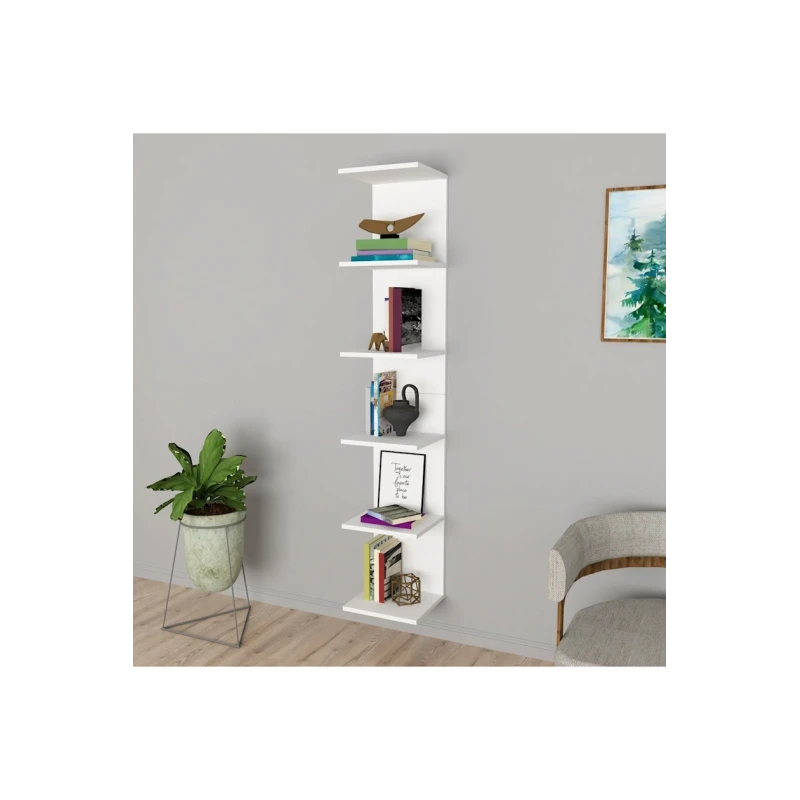 Stellaj Ev Plus 12115600, LDSP, ağ, 180x35x30 sm