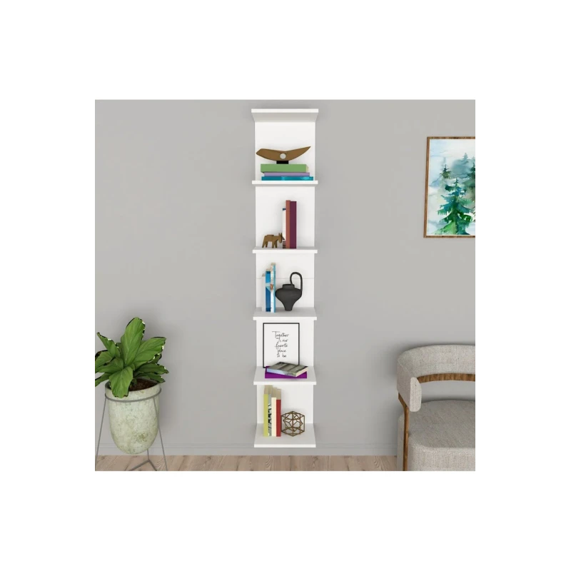 Stellaj Ev Plus 12115600, LDSP, ağ, 180x35x30 sm