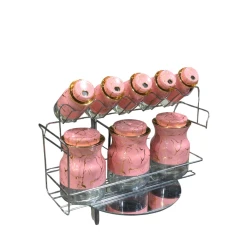 Набор емкостей для специй smil_1086, мрамор, розовый, 8 шт. Набор емкостей для специй smil_1086, мрамор, розовый, 8 шт.