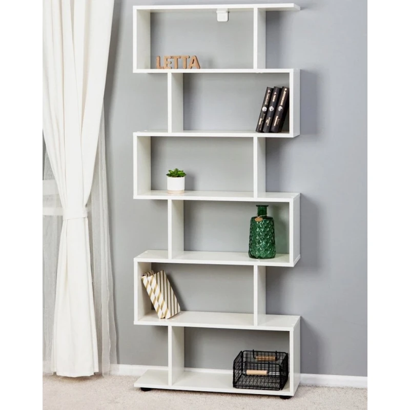 Стеллаж Letta 176x73x25 см, ЛДСП, белый Стеллаж Letta 176x73x25 см, ЛДСП, белый