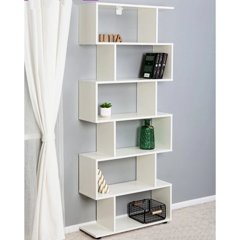 Стеллаж Letta 176x73x25 см, ЛДСП, белый Стеллаж Letta 176x73x25 см, ЛДСП, белый