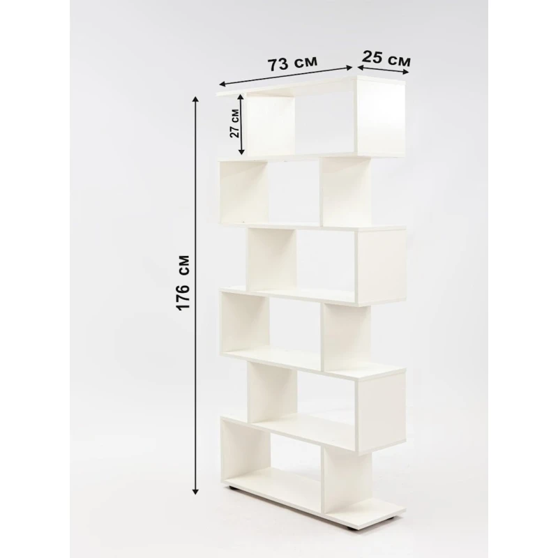 Стеллаж Letta 176x73x25 см, ЛДСП, белый Стеллаж Letta 176x73x25 см, ЛДСП, белый