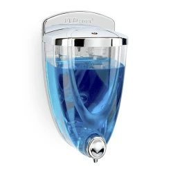 Дозатор для жидкого мыла Flosoft F016 650 мл, серебристый/прозрачный, пластик (TM.23759)