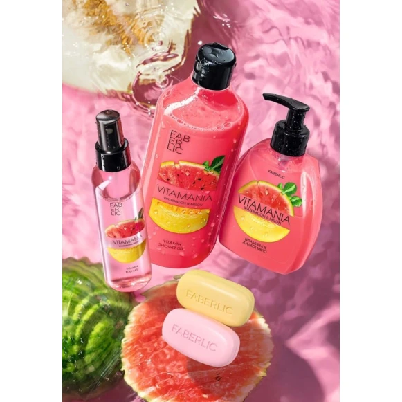 Жидкое мыло для рук Faberlic Vitamania Арбуз и ягоды, 300 мл