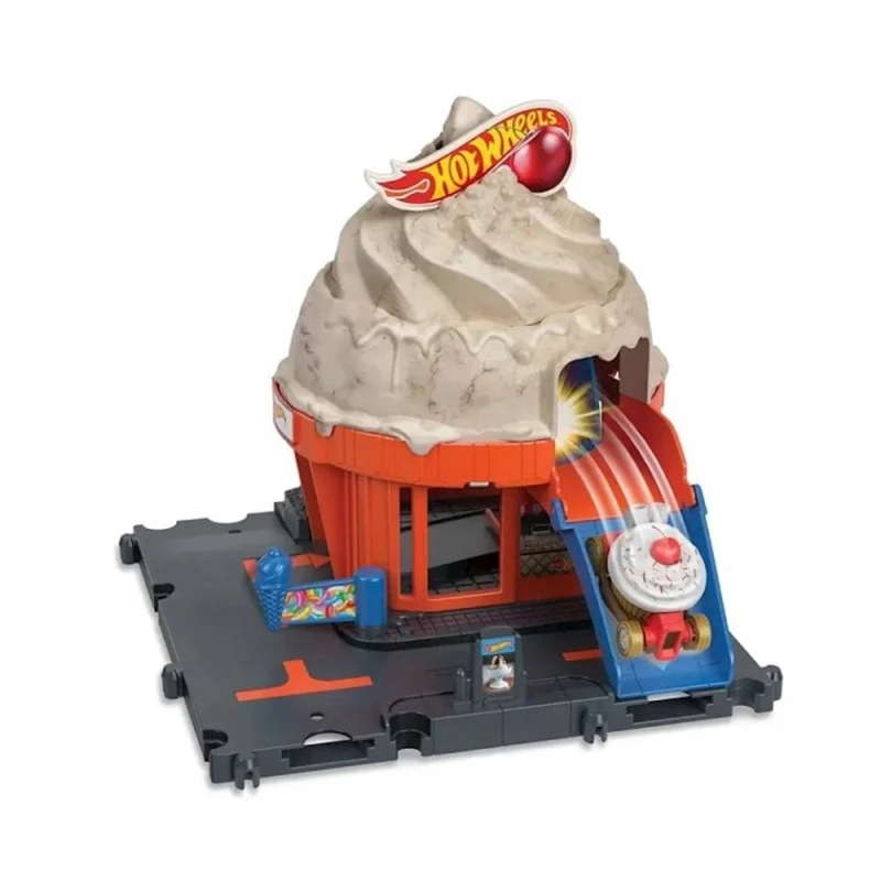 Игровой набор Hot Wheels City Downtown Ice Cream Shop, от 4 лет, разноцветный
