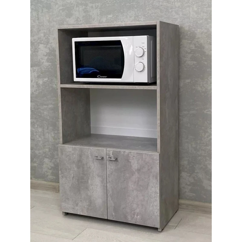 Stellaj 3563_L-M 2StellajMicrowBeton, 62x34.2x112 см, ЛДСП, серый Stellaj 3563_L-M 2StellajMicrowBeton, 62x34.2x112 см, ЛДСП, серый