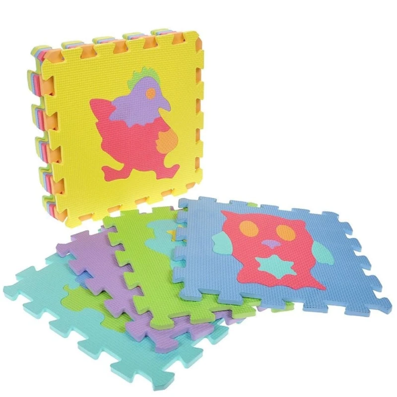 Игровой коврик-пазл, вспененный полимер, 10 элементов, разноцветный