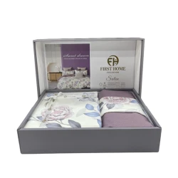 Yataq dəsti First Home SHA-00002706, yorğan üzü 160x220 sm, mələfə 170х240 sm, yastıq üzü 50х70 sm, birnəfərlik, pambıq, rəngbərəng