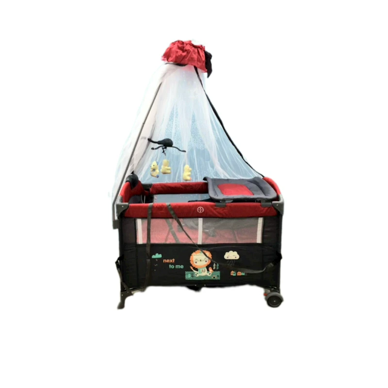 Манеж-кровать 828, 110x76x76, красный/черный Манеж-кровать 828, 110x76x76, красный/черный