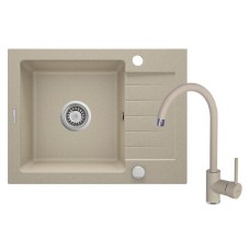 Qarışdırıcı ilə mətbəx çanağı Deante Zorba ZQZ A711A, 44x58 sm, qranit, qəhvəyi