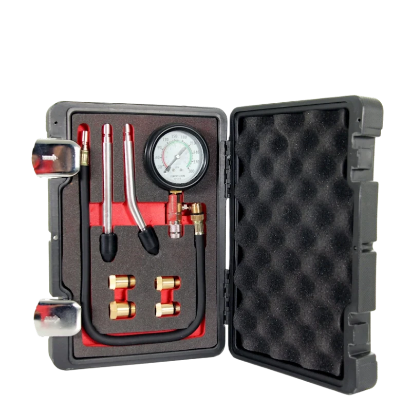 Комплект для проверки компрессии бензина Worldforce 11004 (0-20 бар, М10х1,0,М12х1,25,М14х1,25,М18х1,5)