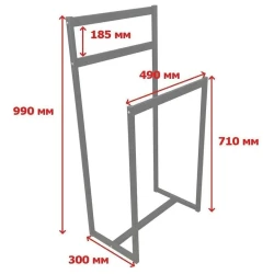 Вешалка-стойка 3563_M2LoftVe6SimpBl Черный, железо, 99x30x49 см