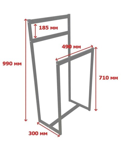 Asma-dayaq 3563_M2LoftVe6SimpBl Qara, dəmir, 99x30x49 sm