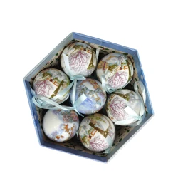 Елочные игрушки YD6 белые, 8 см, 14 шт Елочные игрушки YD6 белые, 8 см, 14 шт