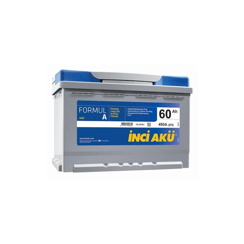 Аккумулятор автомобильный İnci Akü, 60Ач, 490A, 12В, L+ Аккумулятор автомобильный İnci Akü, 60Ач, 490A, 12В, L+