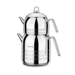 Набор заварочных чайников Korkmaz Largo A199, 2 шт, нержавеющая сталь, с крышкой, серебристый