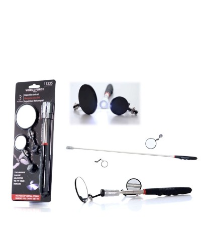 Yoxlama güzgüsü Worldforce 11335, 2 güzgü + LED çubuk