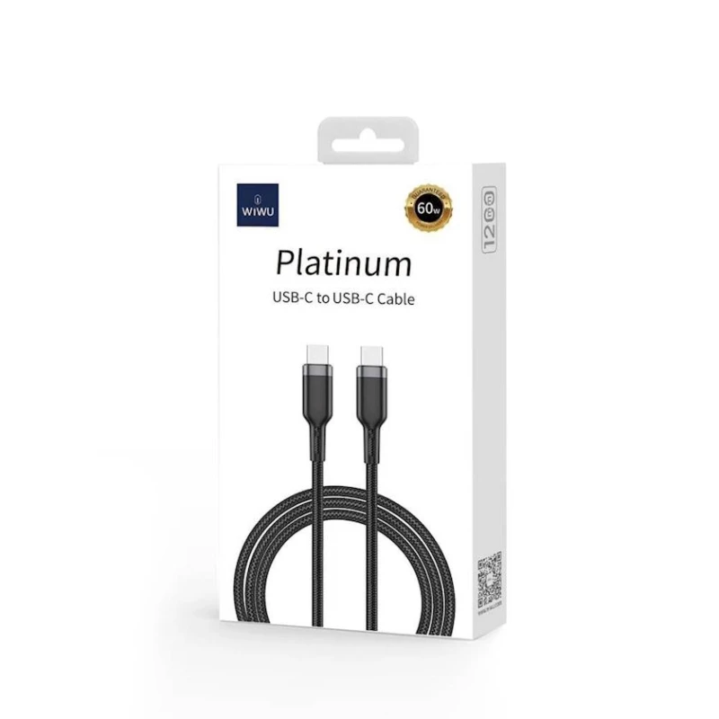 Кабель USB Wiwu WI-C013 USB C to USB C, 1.2 м, черный