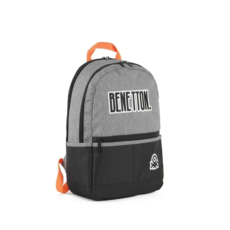 Məktəbli bel çantası Benetton 03857 boz/qara