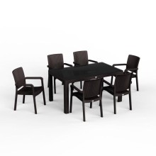 Bağ üçün mebel dəsti Florya Garden, masa ölçüsü 90x150 sm, stul ölçüsü 45x58x56x84 sm, qəhvəyi - Florya Garden 052