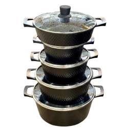 Набор кастрюль VK SHA-00005945, гранит, черный, 5 шт, 20/24/28/32 см