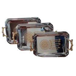 Набор подносов K23C05-3, 60x38/53x30/45x25 см, металл, серебристый, 3 шт Набор подносов K23C05-3, 60x38/53x30/45x25 см, металл, серебристый, 3 шт