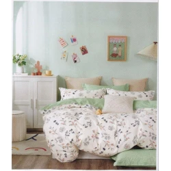 Комплект постельного белья First Home QQ-QQ-106, пододеяльник 200х220 см, простыня 250x250 см, наволочка 50x70 см (2 шт), двуспальный с европростыней, хлопок, разноцветный