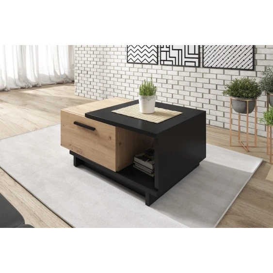 Журнальный стол Ev Plus ev_12116043, ЛДСП, коричневый, черный, 90x60x40 см