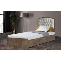 Односпальная кровать Asiman, ламинат, коричневая, 200x90x101 см