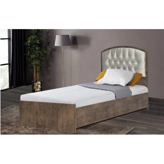 Односпальная кровать Asiman, ламинат, коричневая, 200x90x101 см Односпальная кровать Asiman, ламинат, коричневая, 200x90x101 см