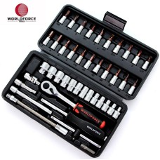 Avtomobil üçün əl aləti dəsti WorldForce 11502, 46 parça 1/4''