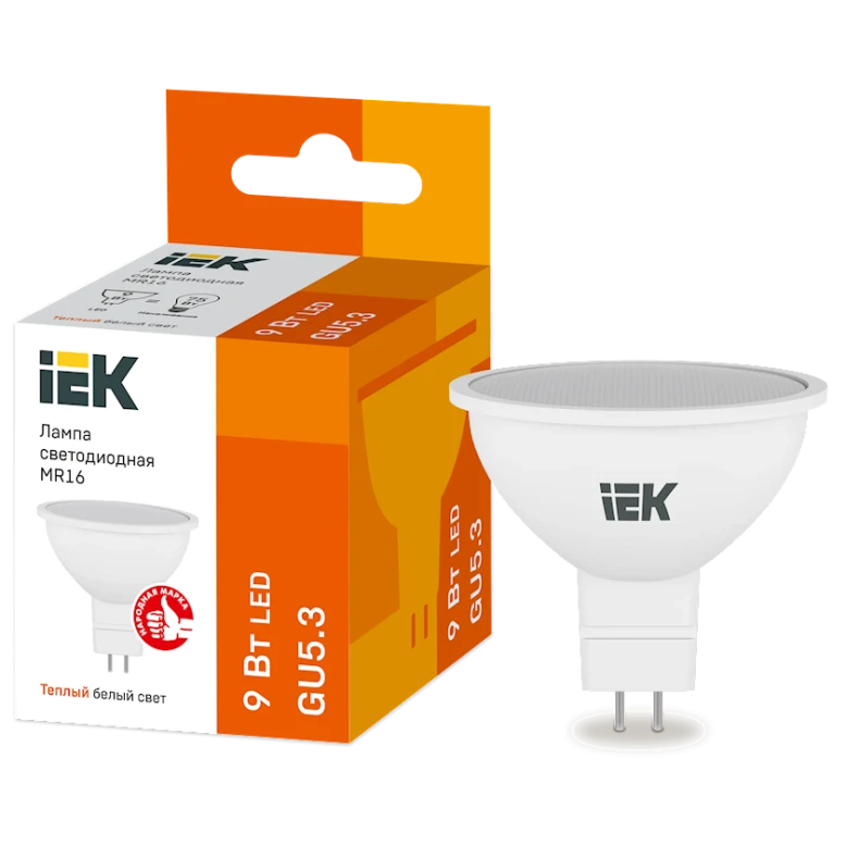 Светодиодная лампа IEK MR16 GU5.3 9W 3000K Светодиодная лампа IEK MR16 GU5.3 9W 3000K