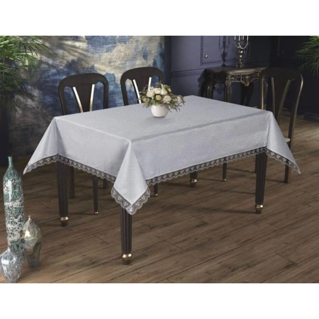 Скатерть MiraNova CTS-482, серая, 160х220 см Скатерть MiraNova CTS-482, серая, 160х220 см