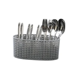 Контейнер для столовых приборов, пластик, 22x7 см, серый Контейнер для столовых приборов, пластик, 22x7 см, серый